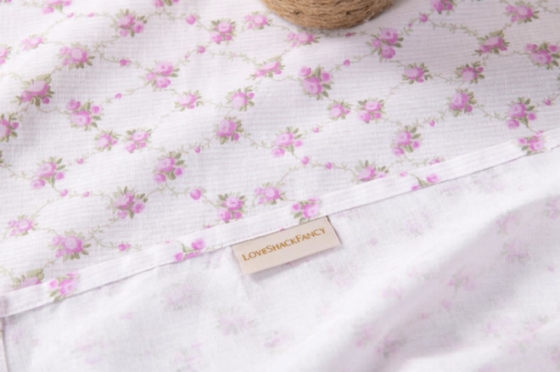 Áo vải bàn hoa màu hồng Cotton Sustainable Tablecloth Home 60x90 60x120