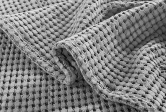 Hỗ trợ da 100% bông chăn waffle OEM Waffle Weave Twin