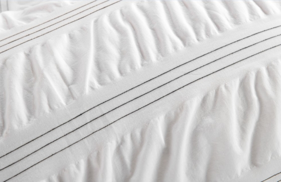 Seersucker Cotton tái chế polyester Set Duvet Sắp đặt phủ phủ phủ trắng bền vững