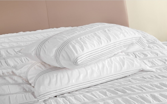 Seersucker Cotton tái chế polyester Set Duvet Sắp đặt phủ phủ phủ trắng bền vững