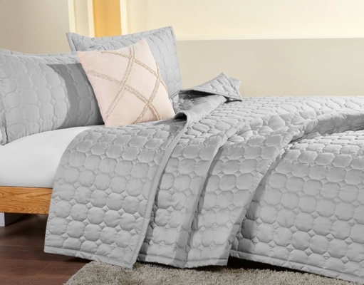Grey King Size Quilt Cover OEM Hotel Quilt Set Full Size Queen Size