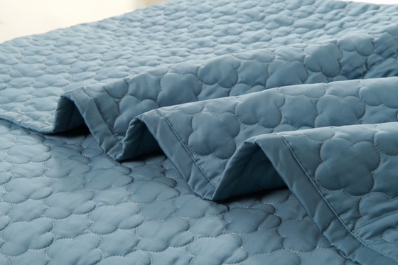 100% Cotton Blue Quilt Set Solid King Size Comforter Set Hít thở