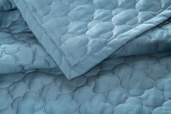 100% Cotton Blue Quilt Set Solid King Size Comforter Set Hít thở