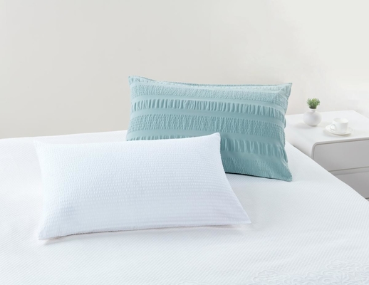Vỏ gối màu trắng Seersucker kích thước Queen Sustainable Light Green Vỏ gối