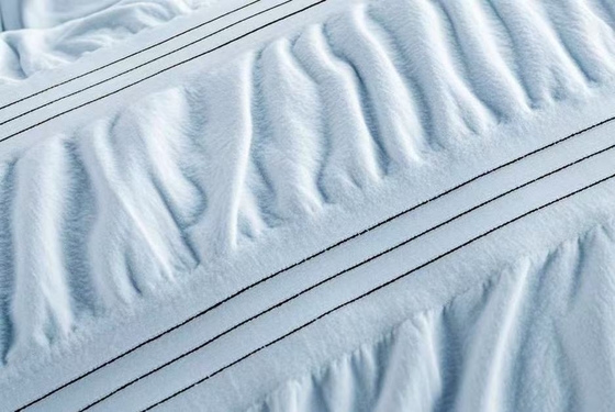 Bộ chăn ga gối Seersucker Cotton Polyester Tái Chế Màu Xanh Nhạt - Vỏ chăn King