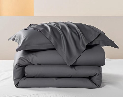 Bộ chăn ga gối Tencel Lyocell OEM Màu xám đậm Thoải mái Bộ chăn ga đơn
