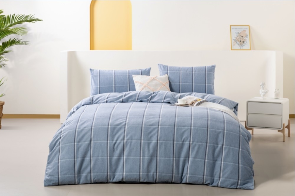 OEM Twin Quần phủ King Full Size Quần phủ Blue Polyester pha trộn flanel