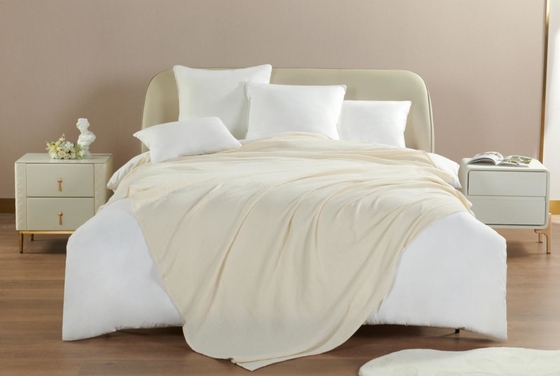 OEM Beige Muslin Blanket Oeko Tex Chăn cân đối cho người lớn