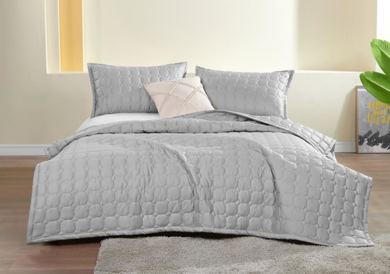 Grey King Size Quilt Cover OEM Hotel Quilt Set Full Size Queen Size
