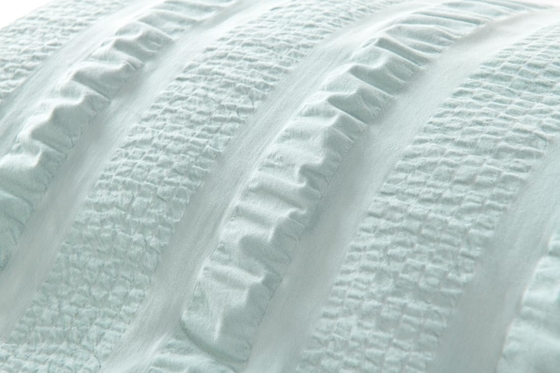 Vỏ gối màu trắng Seersucker kích thước Queen Sustainable Light Green Vỏ gối